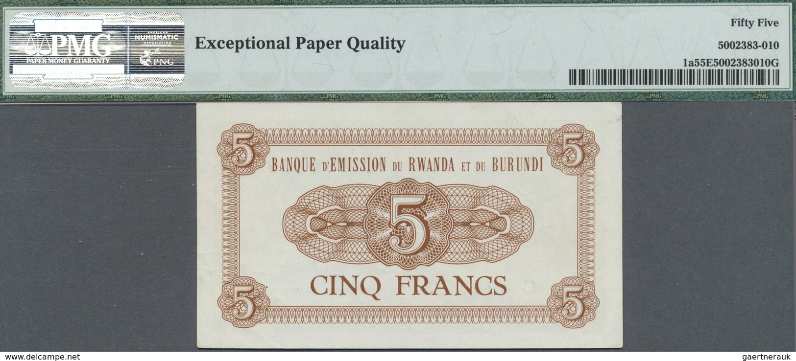 Rwanda-Burundi / Ruanda-Burundi: Banque D'Émission Du Rwanda Et Du Burundi 5 Francs 1960, P.1a With - Ruanda-Urundi