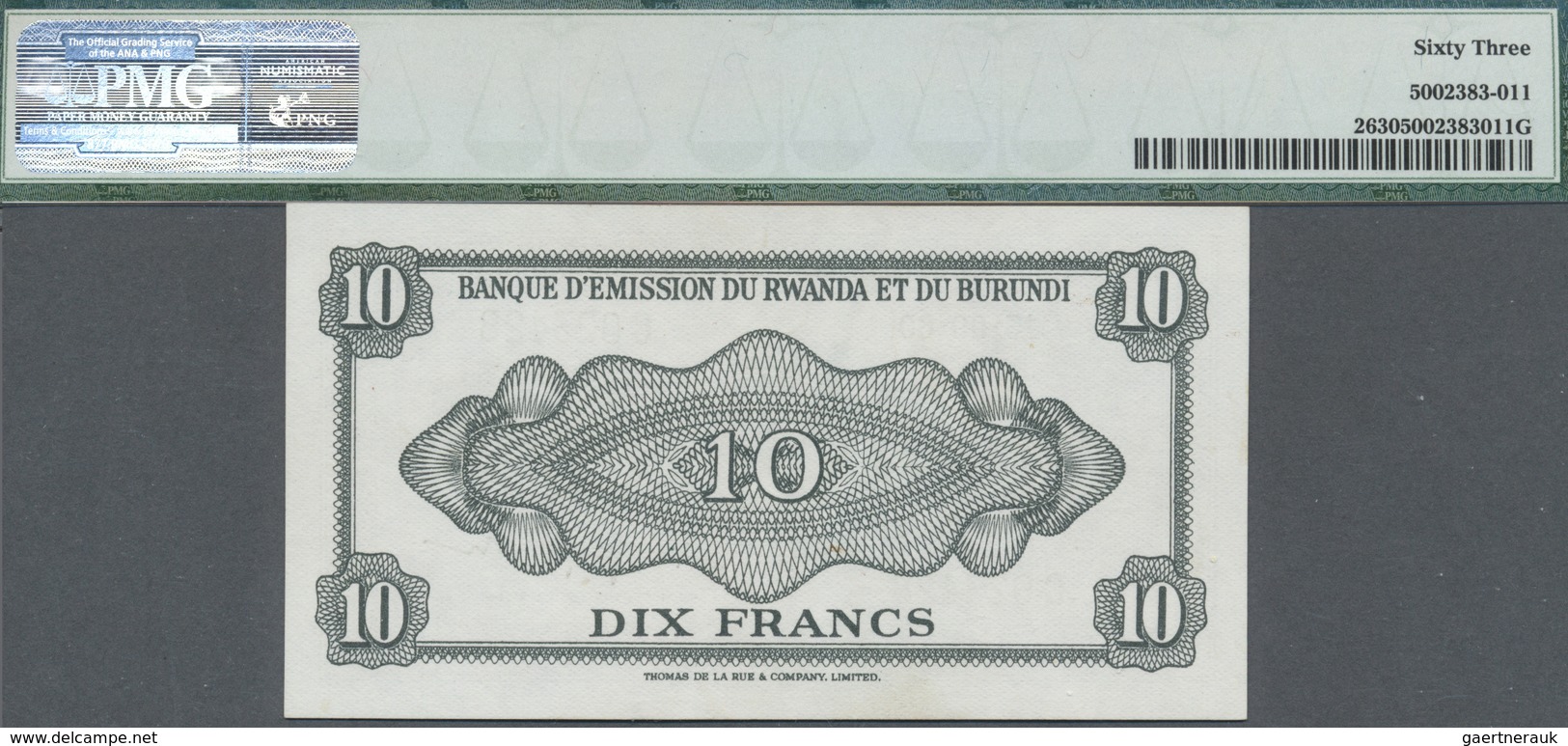 Rwanda-Burundi / Ruanda-Burundi: Banque D'Émission Du Rwanda Et Du Burundi 10 Francs 1960, P.2 In Pe - Ruanda-Urundi