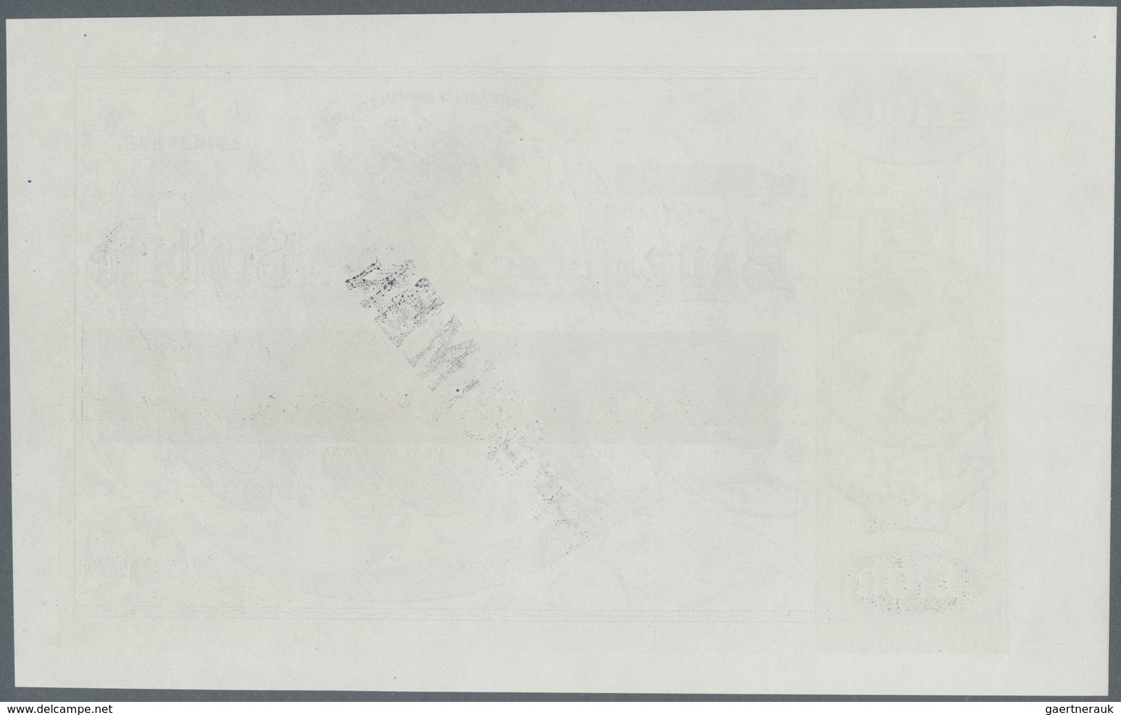 Scotland / Schottland: Bank Of Scotland 100 Pounds ND(18xx) Specimen Color Trial Of P. 69(s), Unifac - Other & Unclassified