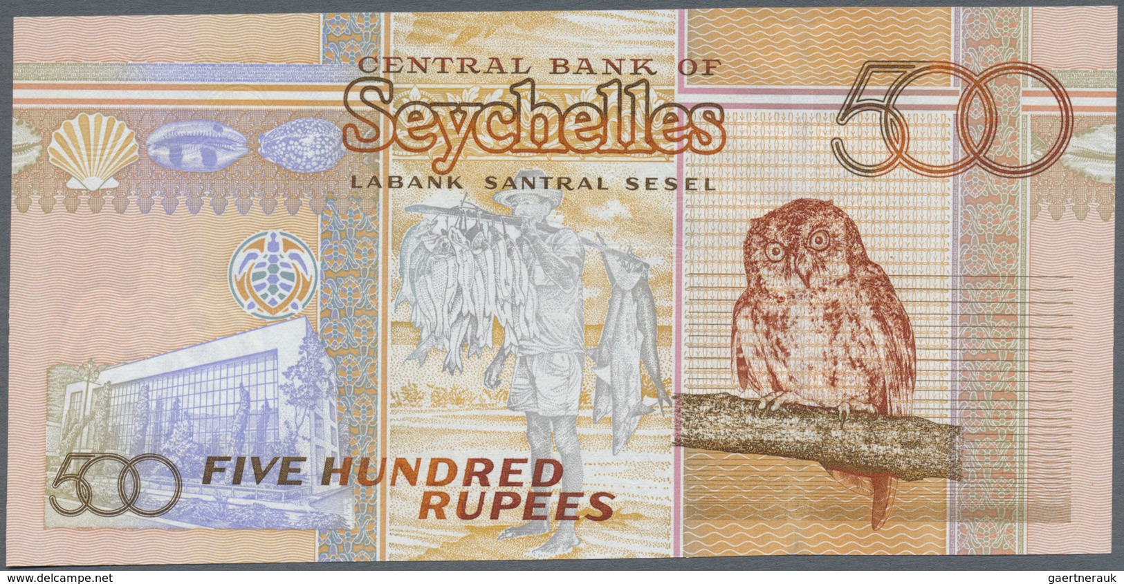 Seychelles / Seychellen: 500 Rupees 2011, P.45 With Solid Number AD 222222 UNC - Seychelles