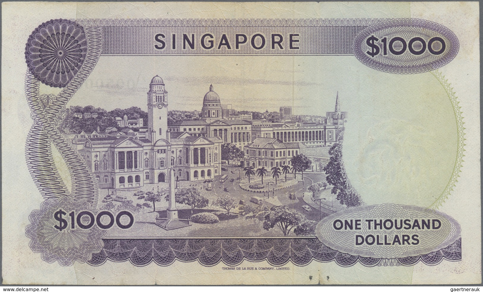 Singapore / Singapur: 1000 Dollars ND(1967-75) Replacement Note With Series "Z" And Serial 005000, P - Singapore