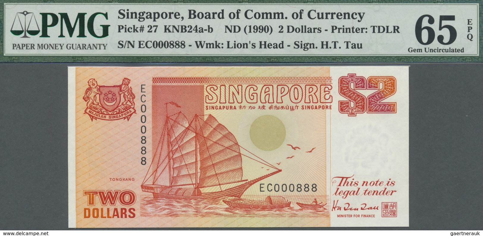 Singapore / Singapur: Interesting Set Of 3 Notes 2 Dollars ND(1990) P. 27 From The Same Series "EC" - Singapore