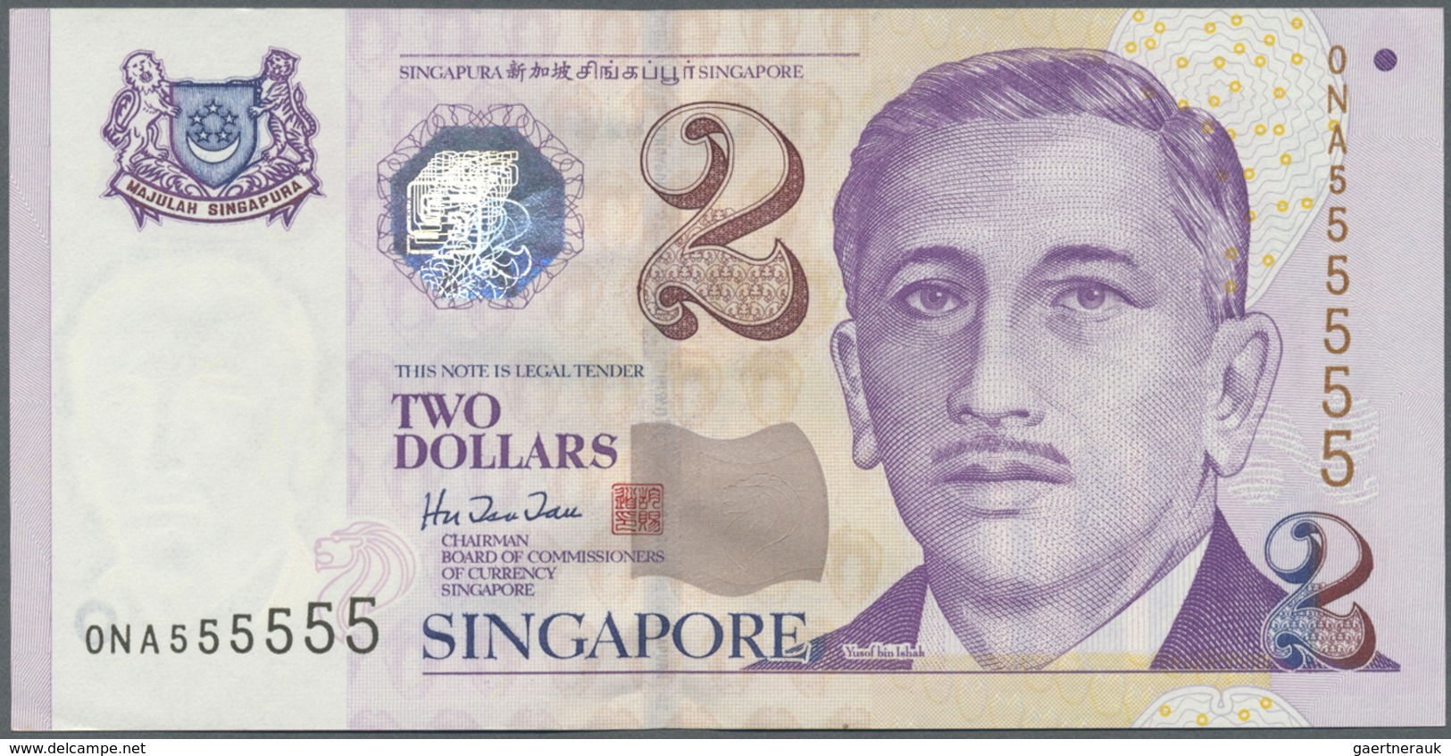 Singapore / Singapur: Set Os Two Notes 2 Dollars ND(1999) And 50 Dollars ND(1999), P.38 And 41, Both - Singapore