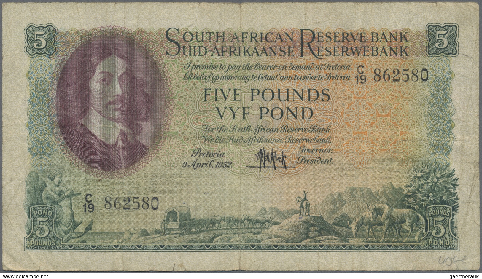 South Africa / Südafrika: large set of 26 banknotes 5 Pounds containing 4x P. 96a (F) and 19x 5 Poun