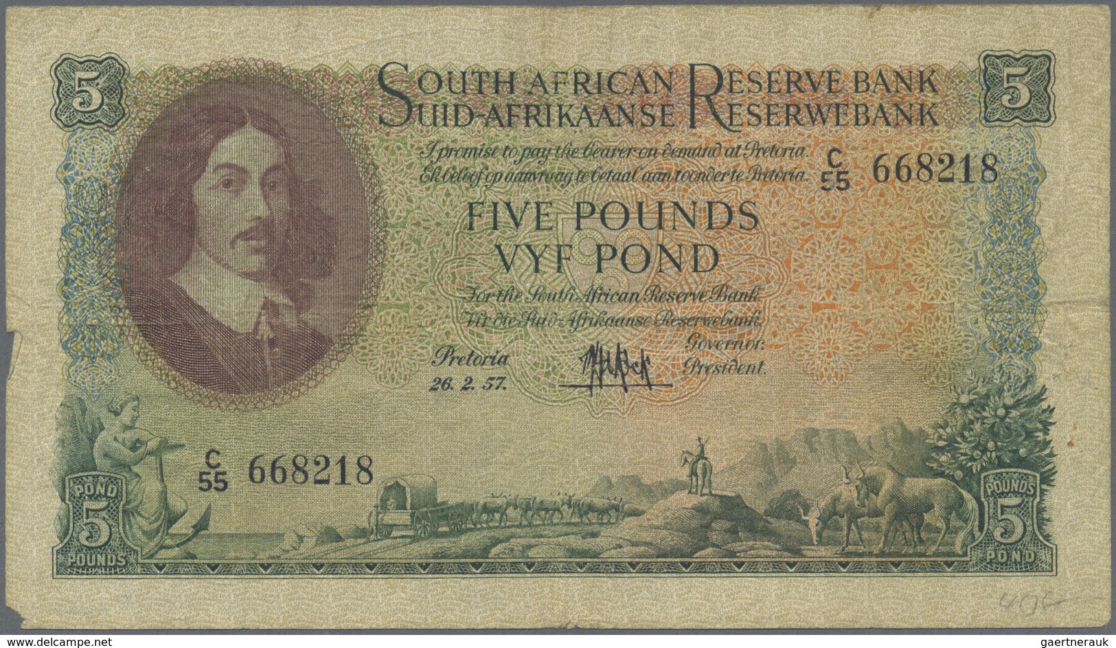 South Africa / Südafrika: large set of 26 banknotes 5 Pounds containing 4x P. 96a (F) and 19x 5 Poun