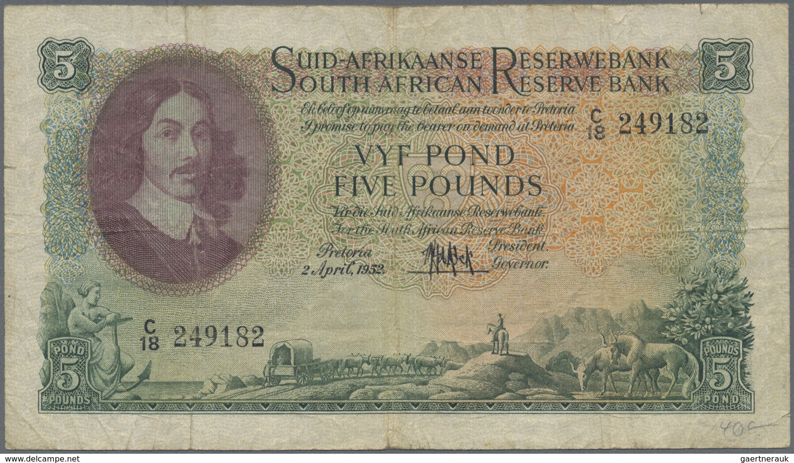 South Africa / Südafrika: large set of 26 banknotes 5 Pounds containing 4x P. 96a (F) and 19x 5 Poun