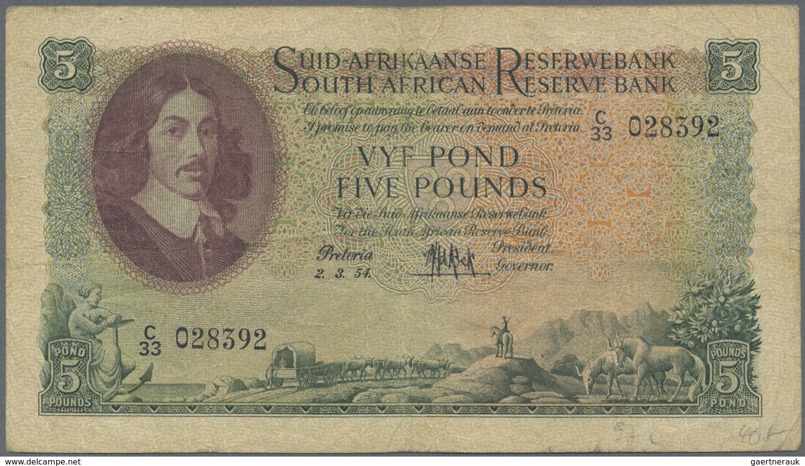 South Africa / Südafrika: large set of 26 banknotes 5 Pounds containing 4x P. 96a (F) and 19x 5 Poun