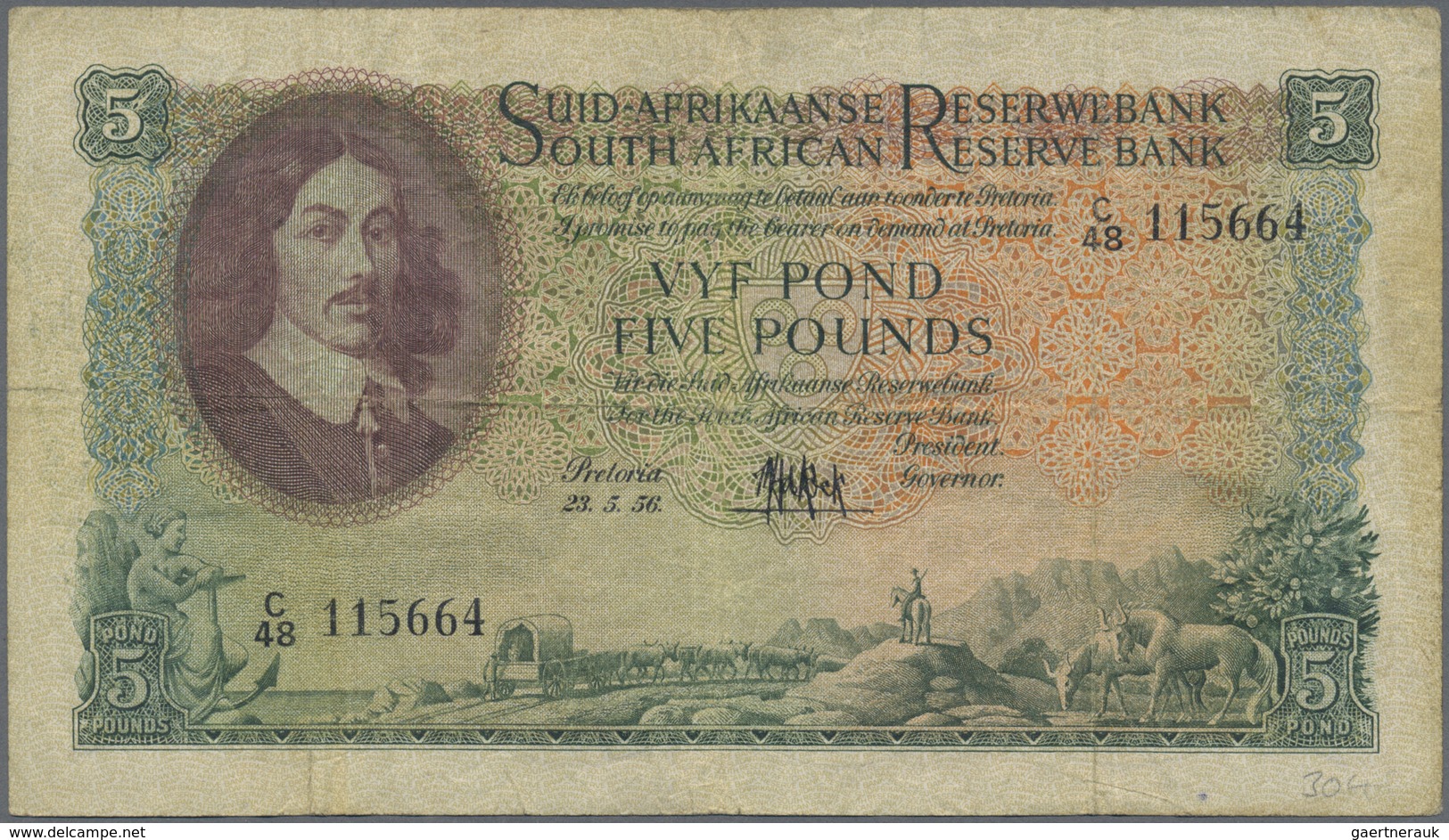 South Africa / Südafrika: large set of 26 banknotes 5 Pounds containing 4x P. 96a (F) and 19x 5 Poun