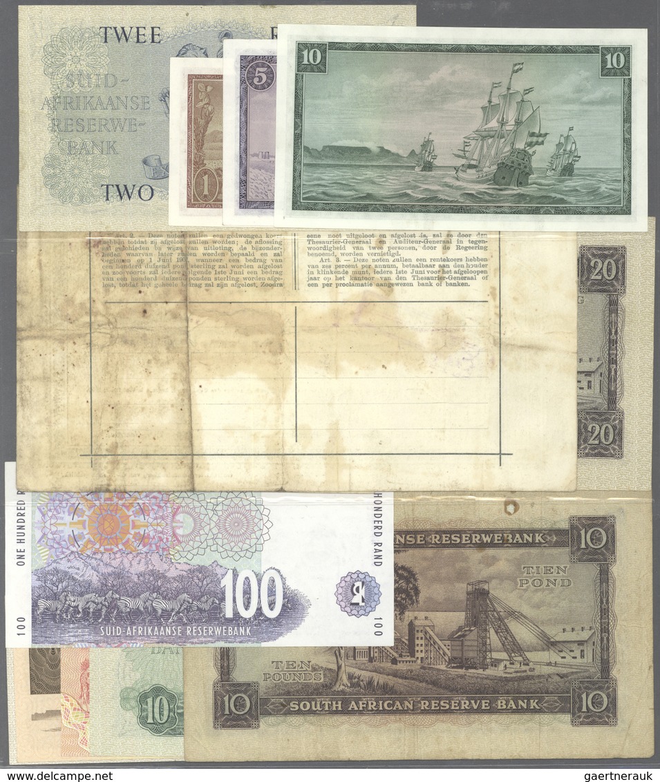 South Africa / Südafrika: Large Set Of 176 Banknotes Containing 10 Pounds 1900 P. 56a, 3x 10 Shillin - South Africa