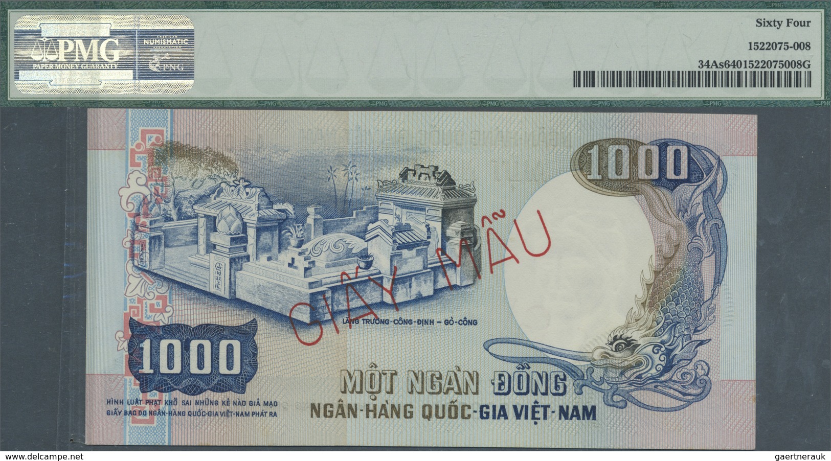 South Vietnam / Süd Vietnam: 1000 Dong ND(1975) P. 34As In Condition: PMG Graded 64 Choice UNC. - Vietnam