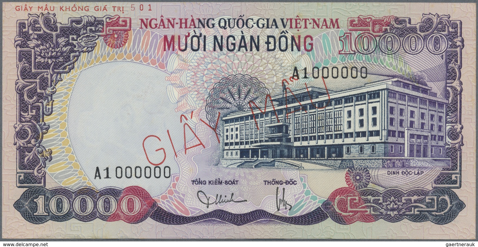 South Vietnam / Süd Vietnam: Set Of 2 Specimen Notes Containing 5000 And 10.000 Dong ND P. 35s, 36s, - Vietnam