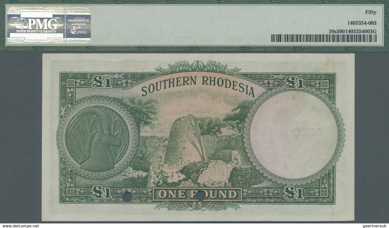 Southern Rhodesia / Süd-Rhodesien: 1 Pound 1944 SPECIMEN, P.10s, Some Minor Spots On Front And Back, - Rhodesia