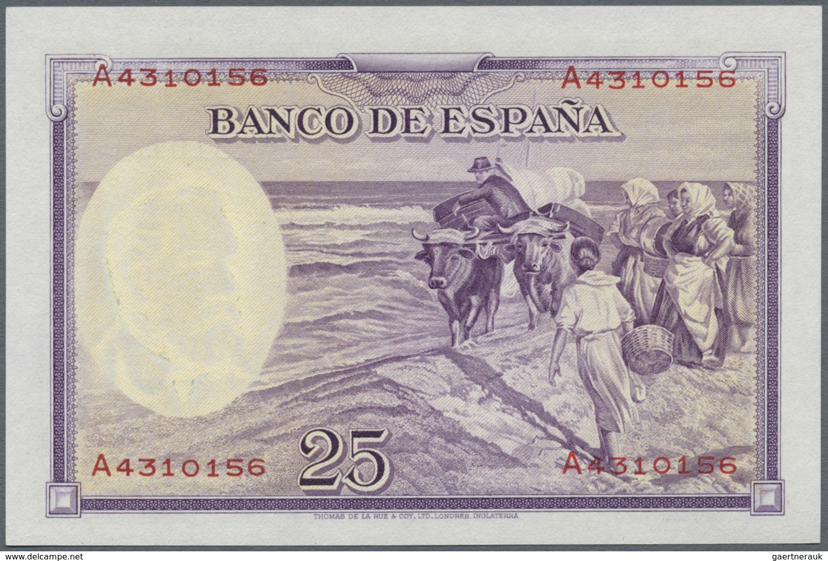 Spain / Spanien: 25 Pesetas 1936 P. 87b In Crisp Original Condition: UNC. - Sonstige & Ohne Zuordnung