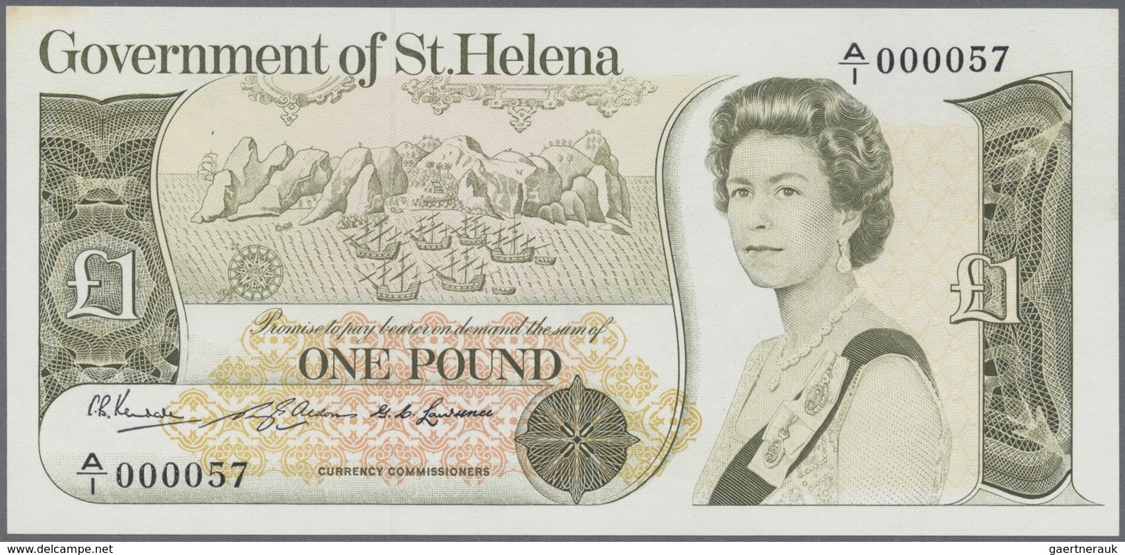 St. Helena: Set With 4 Banknotes With Matching First Prefix Low Serial Number 50 Pence, 1 Pound, 5 P - Saint Helena Island