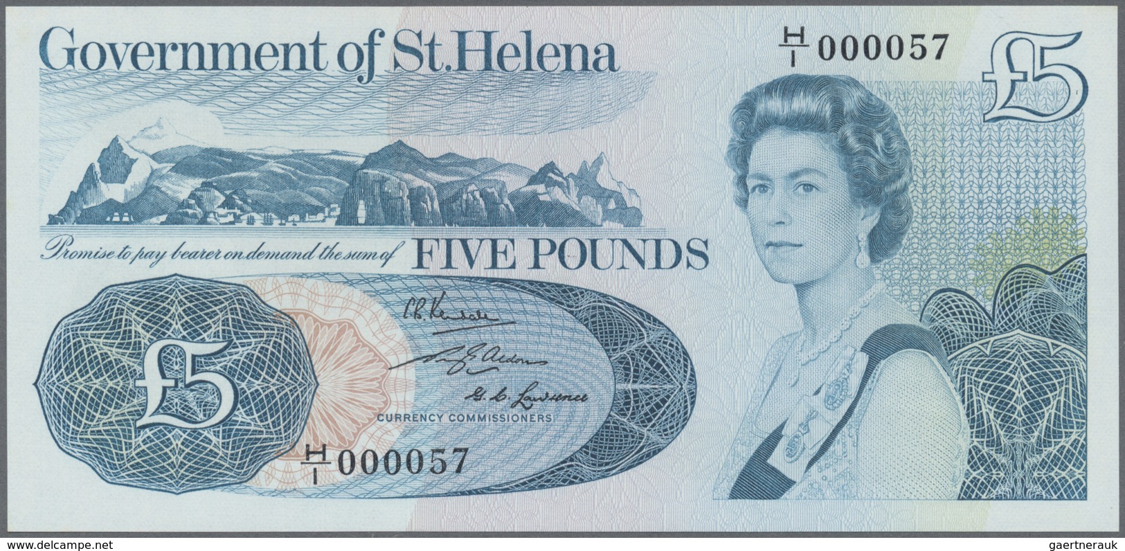 St. Helena: Set With 4 Banknotes With Matching First Prefix Low Serial Number 50 Pence, 1 Pound, 5 P - Saint Helena Island