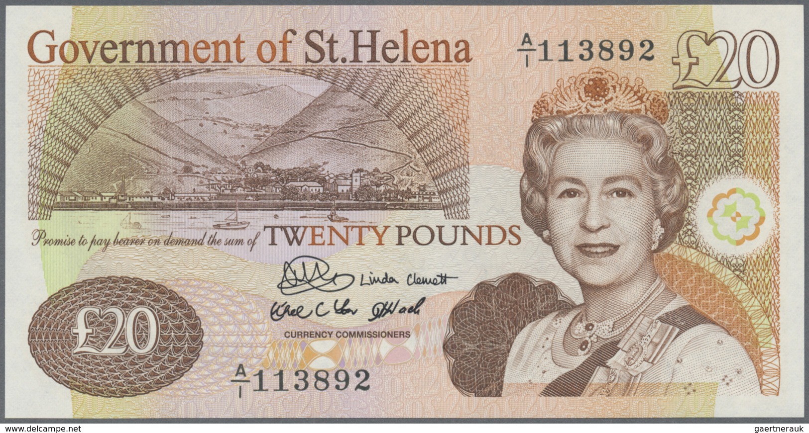 St. Helena: Set With 7 Banknotes Series  1976 – 2004 1 Pound X2 A/1 298687, A/1 044612, 5 Pounds H/1 - Isola Sant'Elena