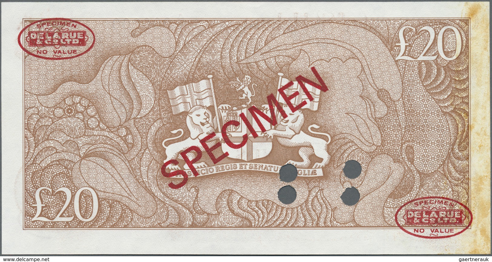 St. Helena: 20 Pounds ND(1986) Specimen P. 10s, With Zero Serial Numbers And Red Specimen Overprint, - Saint Helena Island