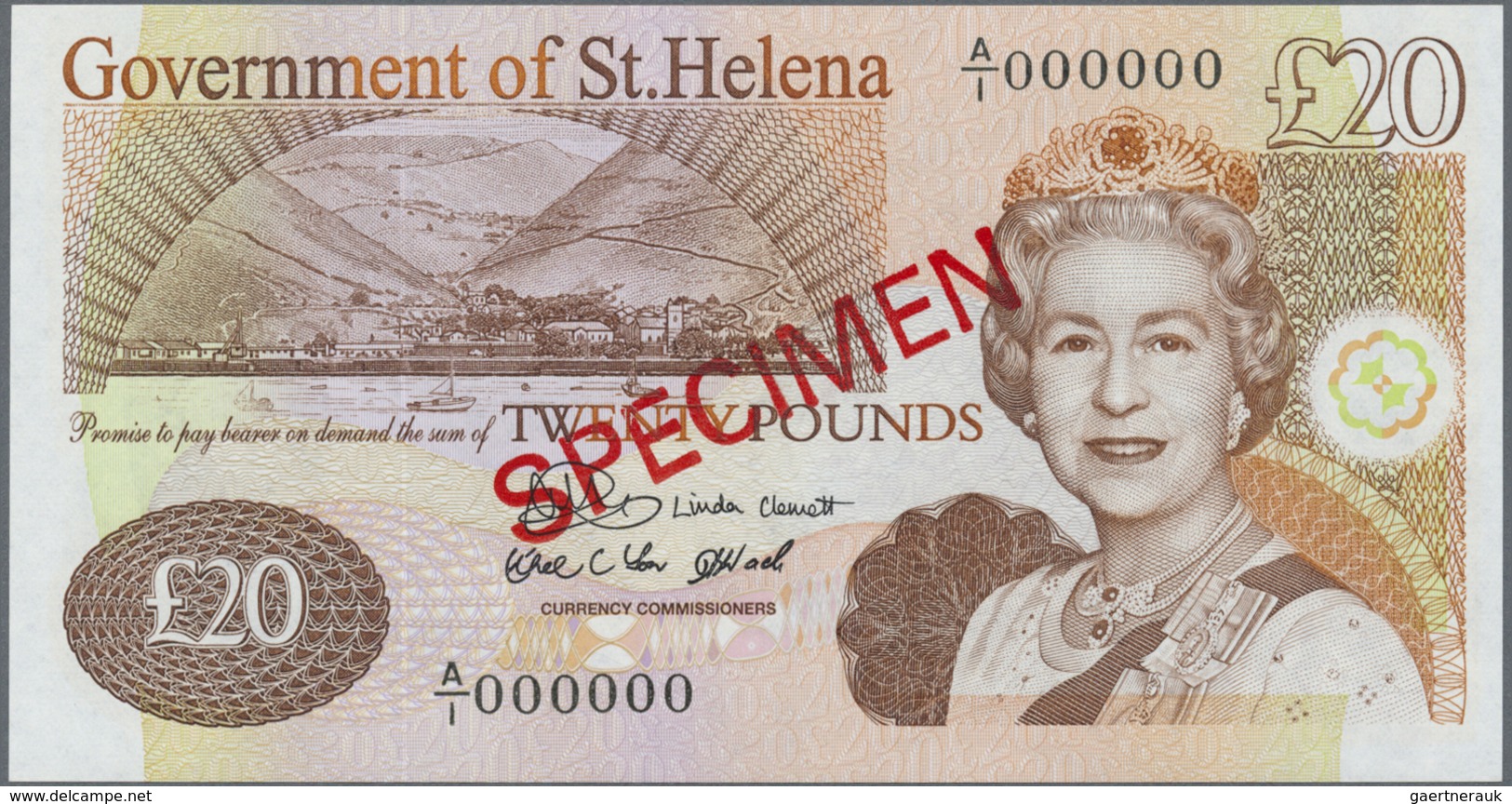 St. Helena: Set Of 2 Specimen Notes Containing 10 And 20 Pounds 2004 P. 12s, 13s, Both In Condition: - Saint Helena Island