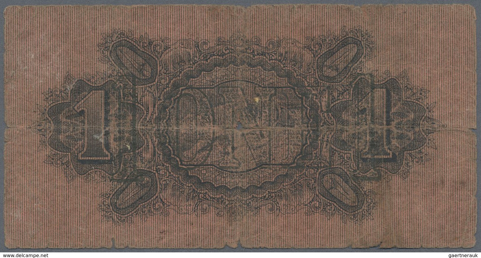 Straits Settlements: 1 Dollar 1911 P. 1b, Stronger Used With Strong Folds, Borders Worn, Center Hole - Malaysia