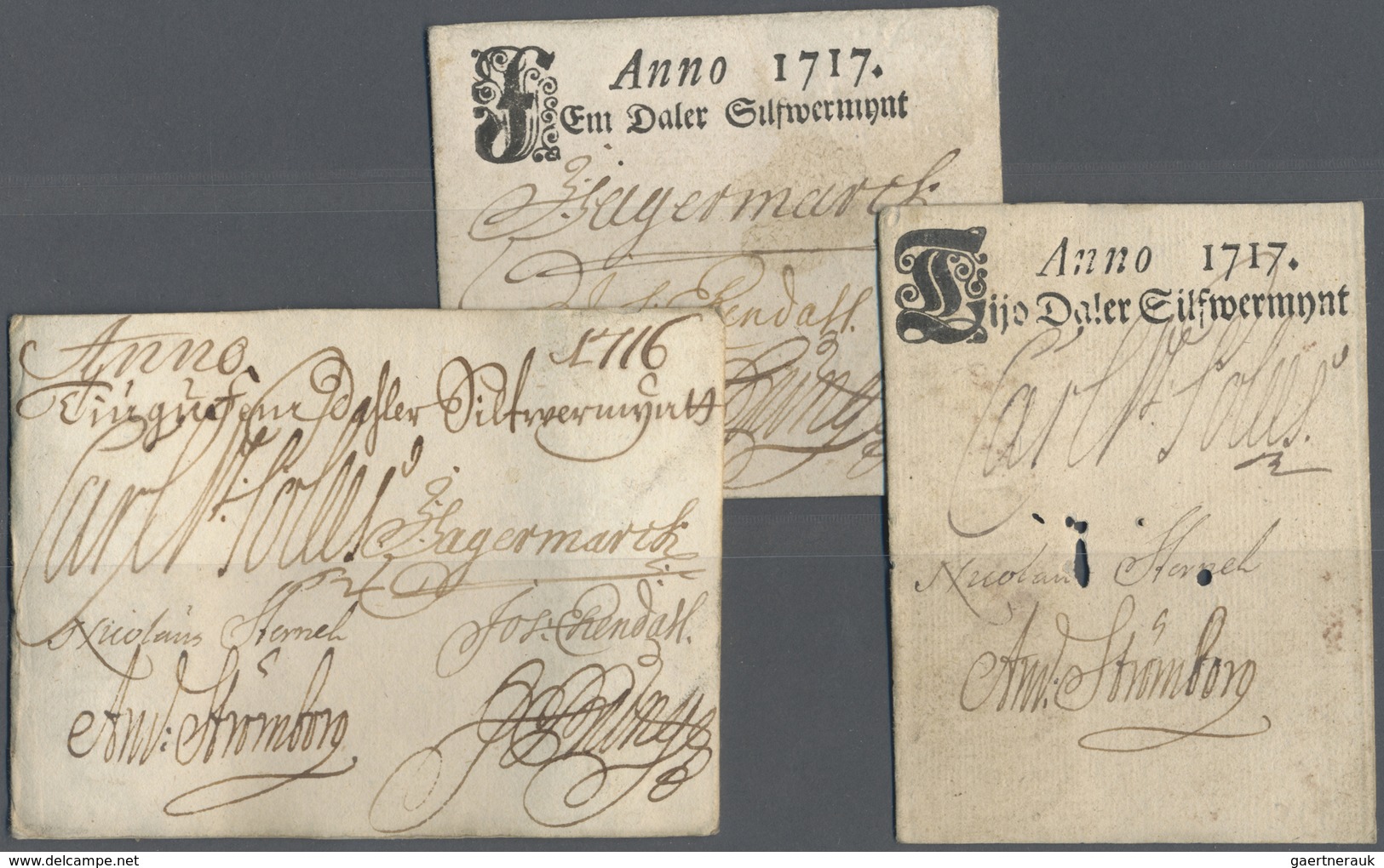 Sweden / Schweden: Set Of 20 Early Issues Containing 5x 25 Daler Silvermynt 1716 P. A62 (unfolded, L - Sweden