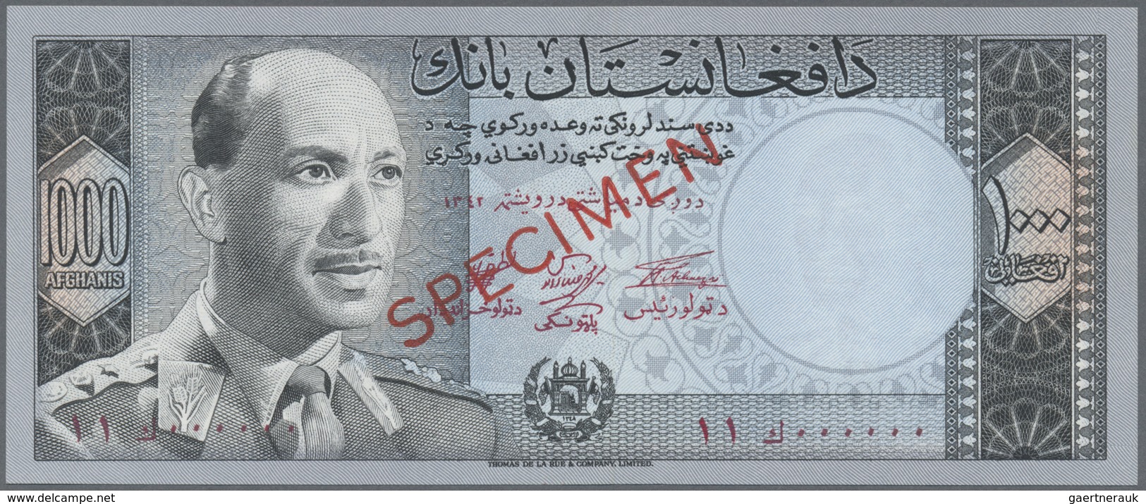 Afghanistan: 1000 Afghanis ND(1961) P. 42s In Condition: UNC. - Afghanistan