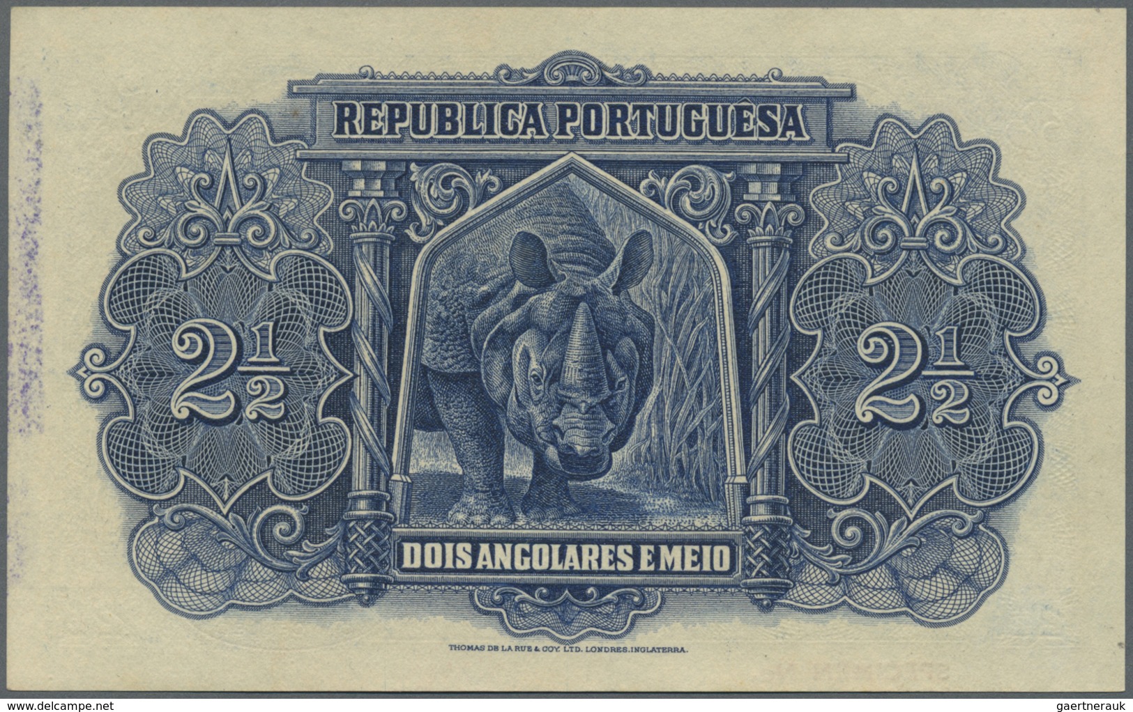 Angola: 2 1/2 Angolares 1926 Specimen P. 65s In Condition: UNC. - Angola