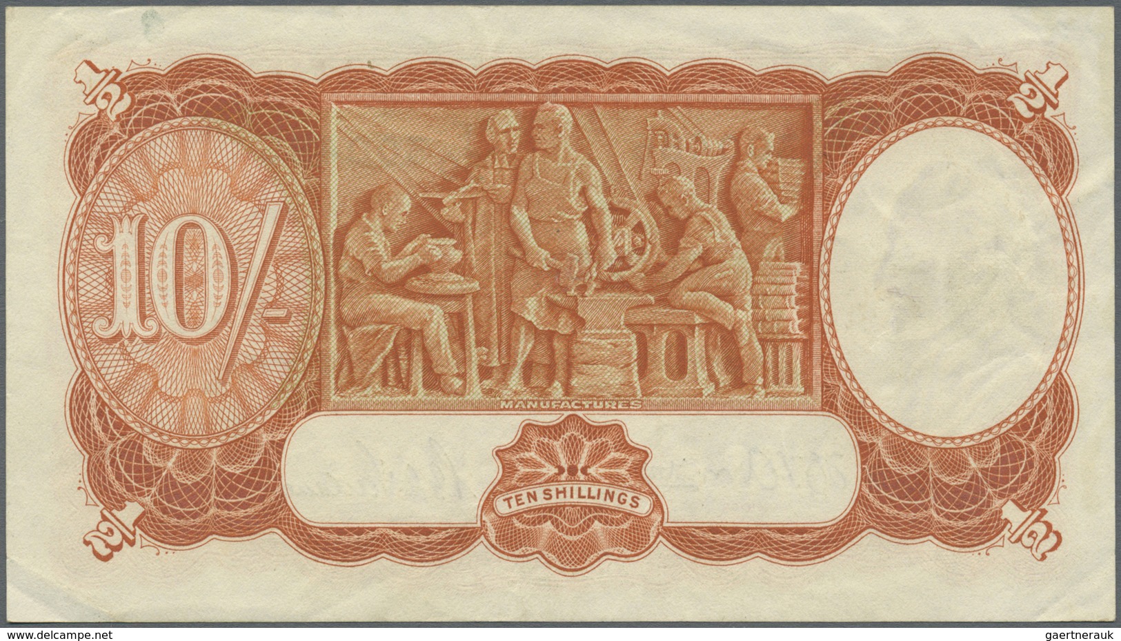 Australia / Australien: 10 Shillings ND(1942) P. 25b, Creases In Paper, Condition: VF+. - Other & Unclassified