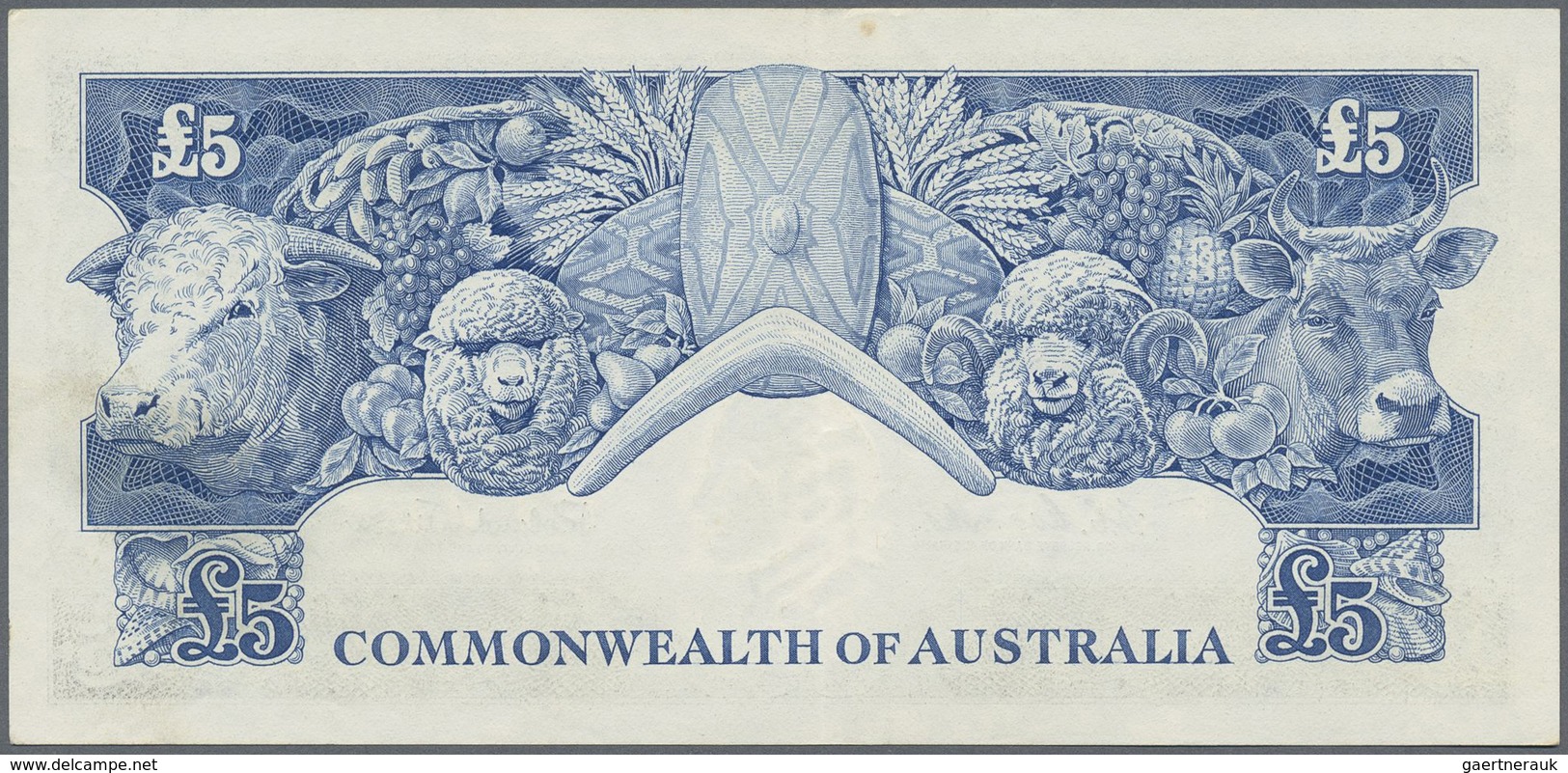 Australia / Australien: 5 Pounds ND(1960-65) P. 35, Light Center Fold, No Holes Or Tears, One Stain - Altri & Non Classificati