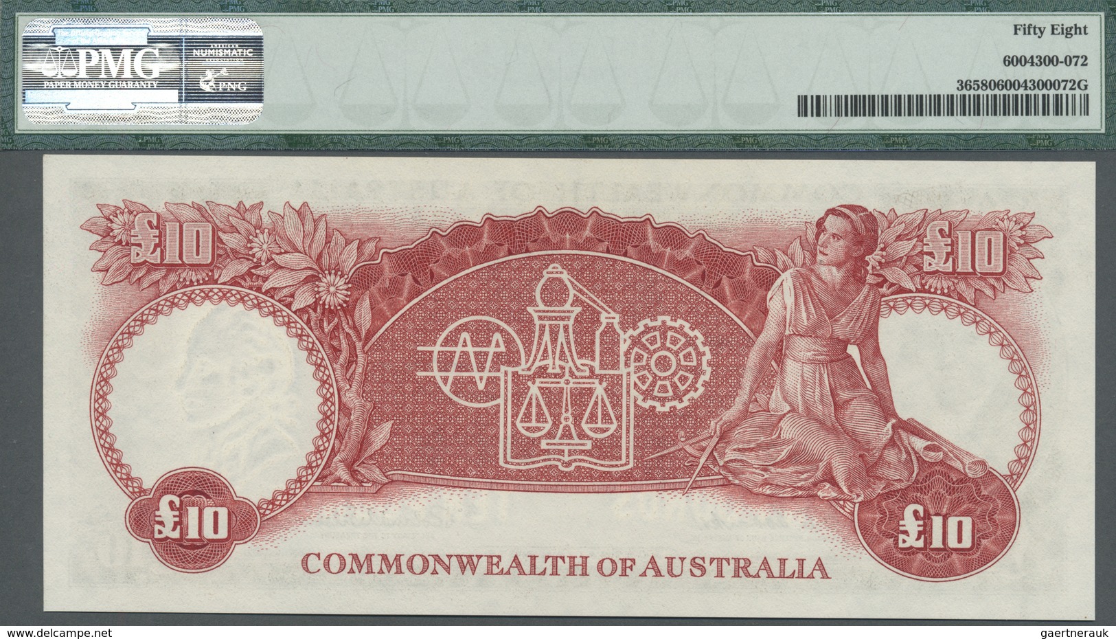 Australia / Australien: 10 Pounds ND(1960-65) P. 36, Condition: PMG Graded 58 Choice About UNC. - Other & Unclassified