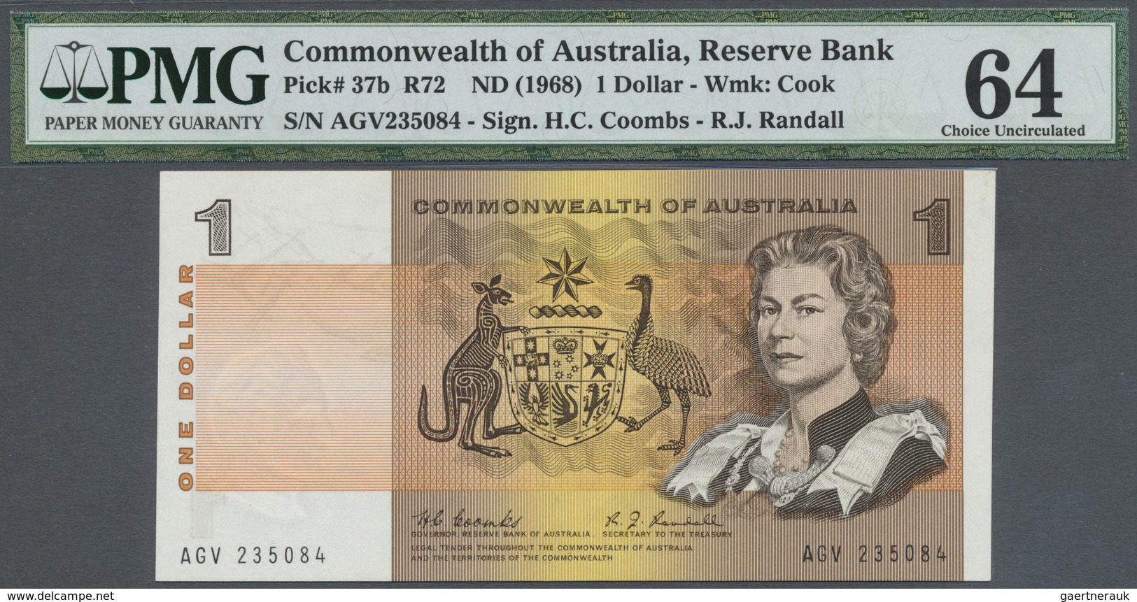 Australia / Australien: Pair Of The 1 Dollar ND(1968) Rare Signature Coombs/Randall Running Pair AGV - Altri & Non Classificati