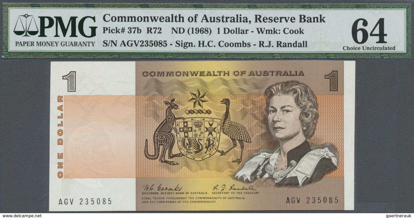 Australia / Australien: Pair Of The 1 Dollar ND(1968) Rare Signature Coombs/Randall Running Pair AGV - Altri & Non Classificati