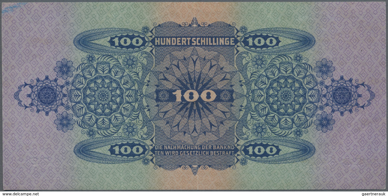 Austria / Österreich: 100 Schilling 1925 P. 91, 3 Vertical Folds And Very Light Dints At Left And Ri - Autriche