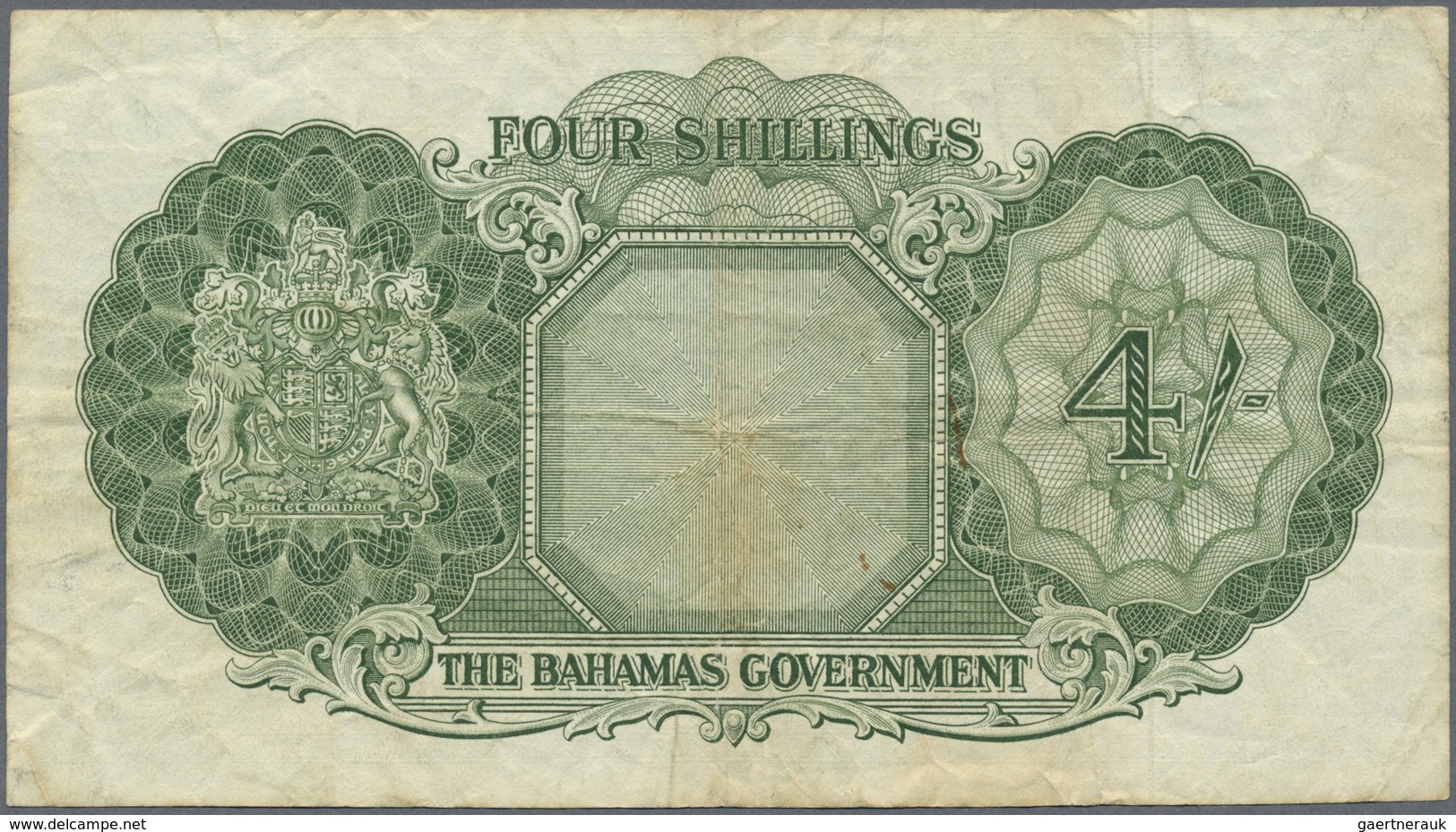 Bahamas: Set Of 2 Notes 4 Shillings ND(1953) P. 13s, Both Used, The First With Several Creases And L - Bahamas