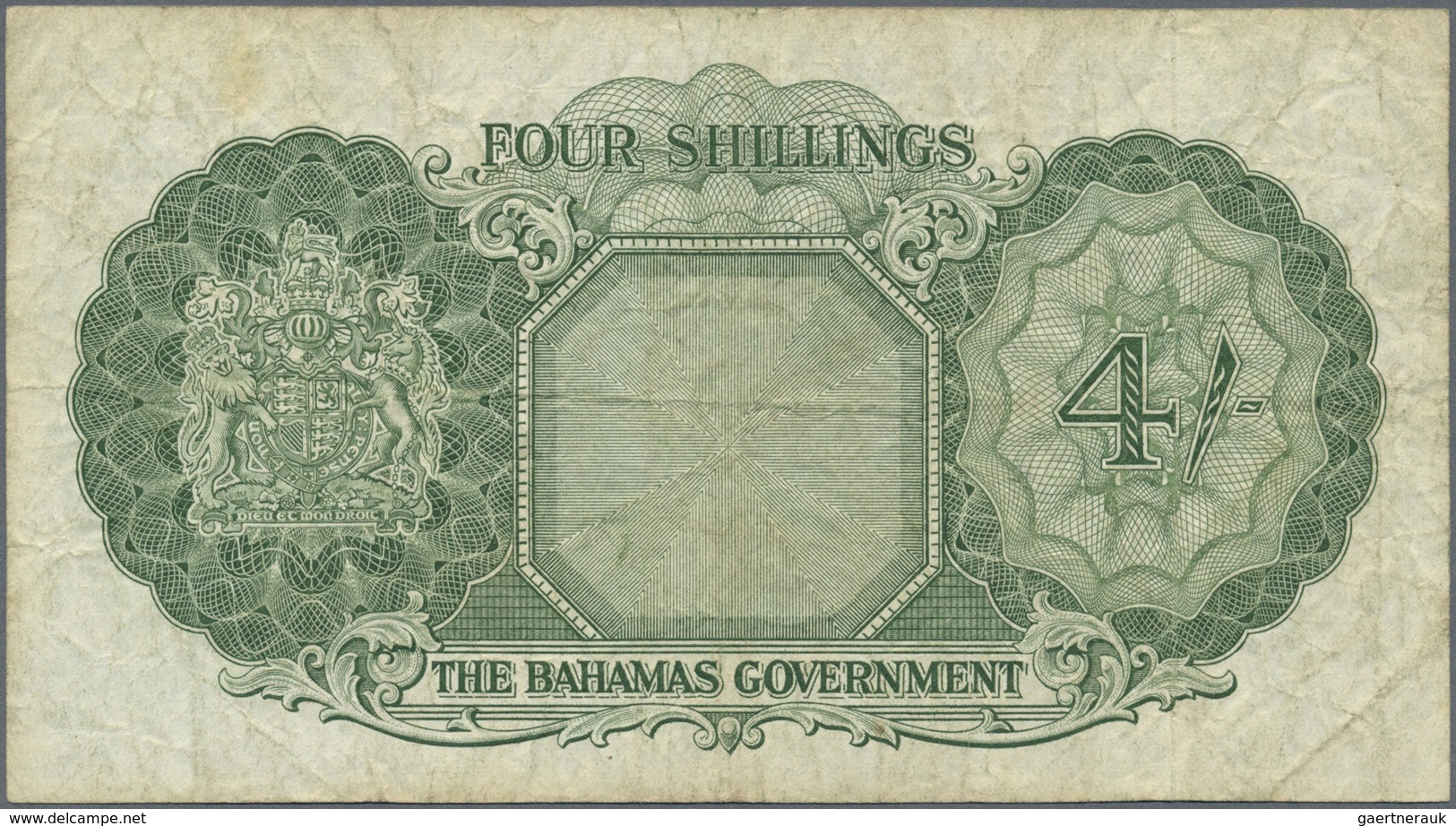 Bahamas: Set Of 2 Notes 4 Shillings ND(1953) P. 13s, Both Used, The First With Several Creases And L - Bahamas