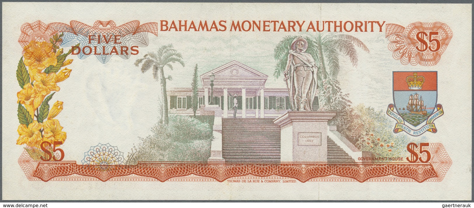 Bahamas: 5 Dollars L.1968 P. 29 In Condition: AUNC. - Bahamas