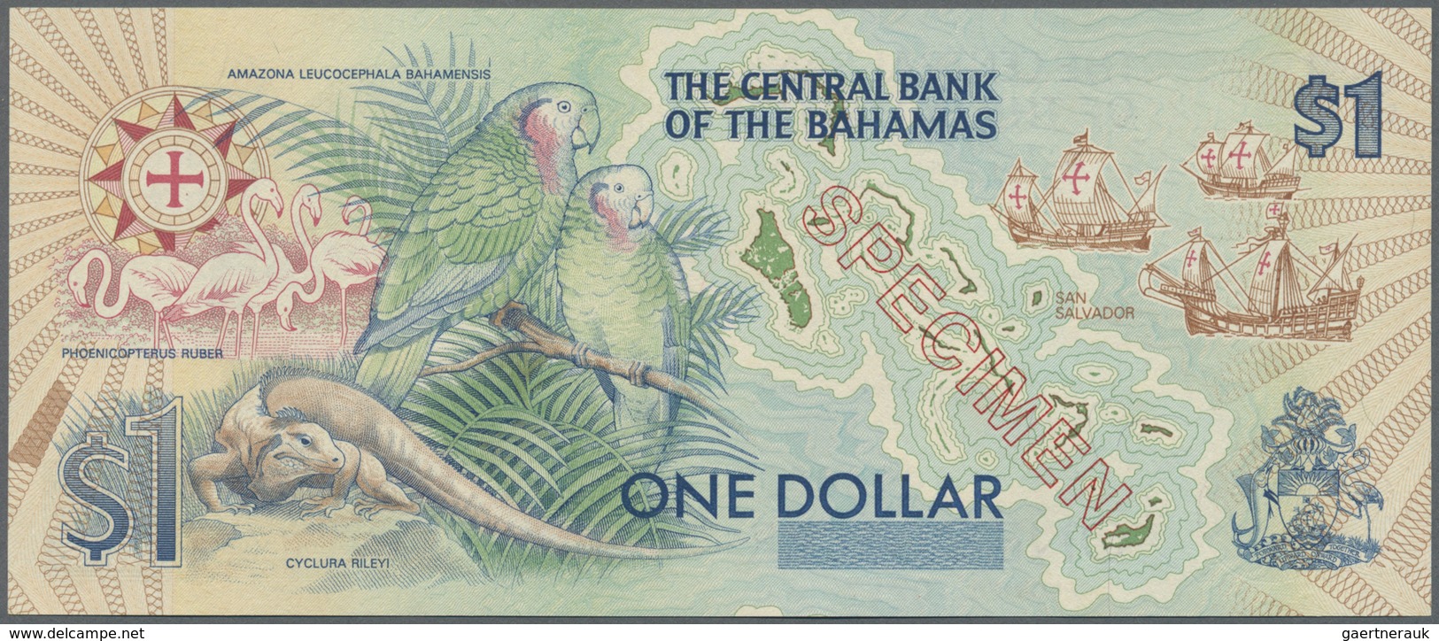 Bahamas: 1 Dollar Commemorative Issue 1992 Specimen P. 50s In Condition: UNC. - Bahamas