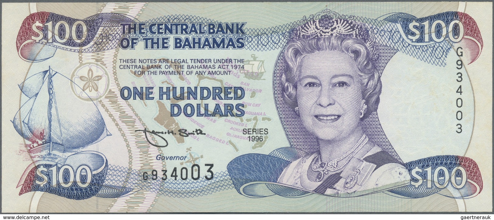 Bahamas: Rare Set Of 2 CONSECUTIVE Notes Of 100 Dollars 1996 P. 67, Hard To Find As Consecutive Pair - Bahamas