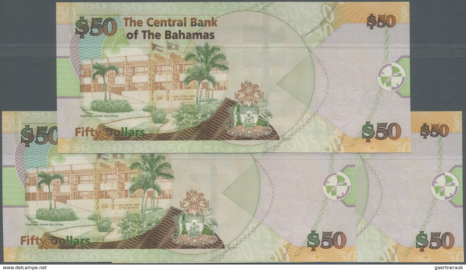 Bahamas: Set Of 3 CONSECUTIVE Notes Of 50 Dollars 2006 P. 75, All In Condition: UNC. (3 Pcs) - Bahamas