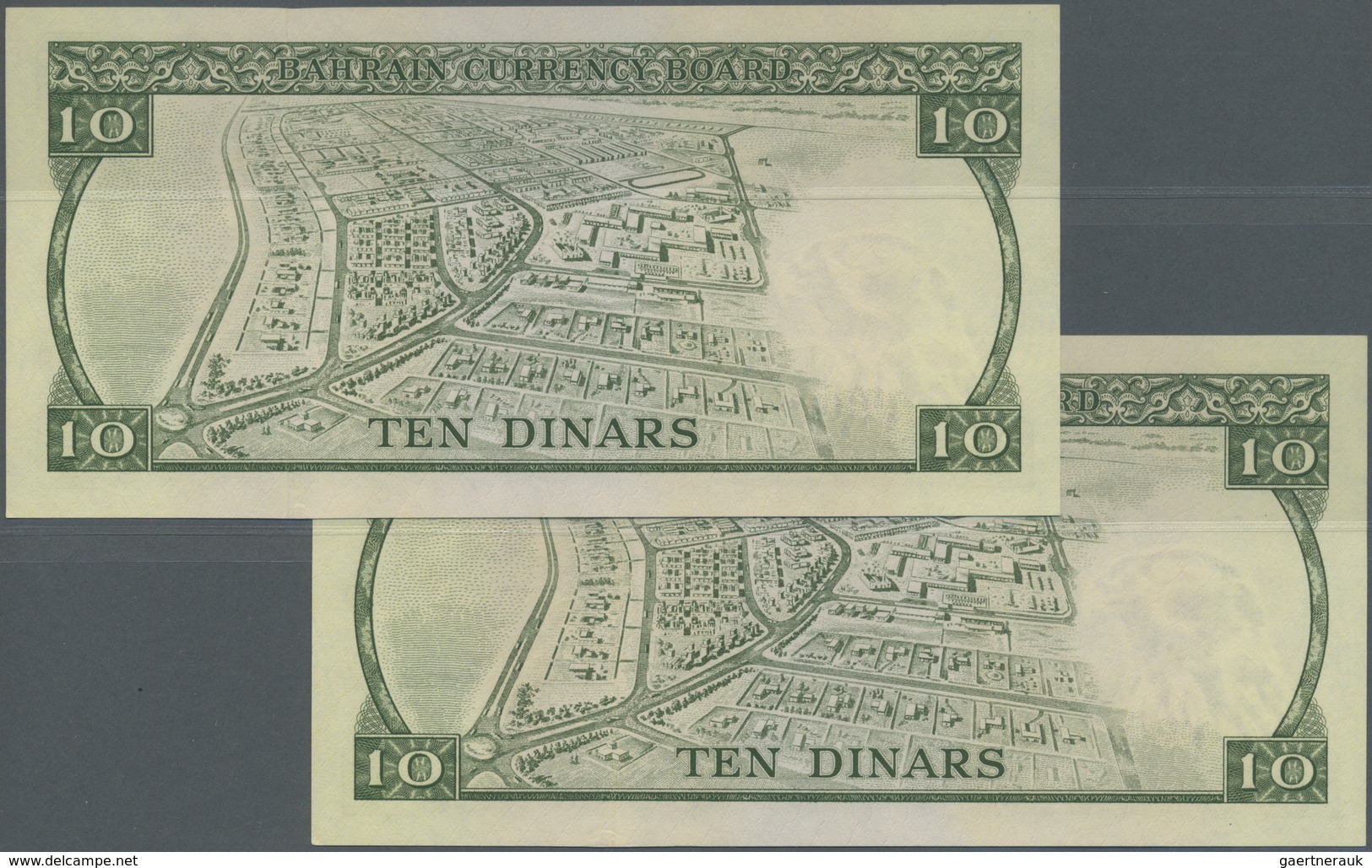 Bahrain: Rare Set Of 2 CONSECUTIVE Notes 10 Dinars L.1964 P. 6, Rare As Running Pair In Condition: U - Bahrain