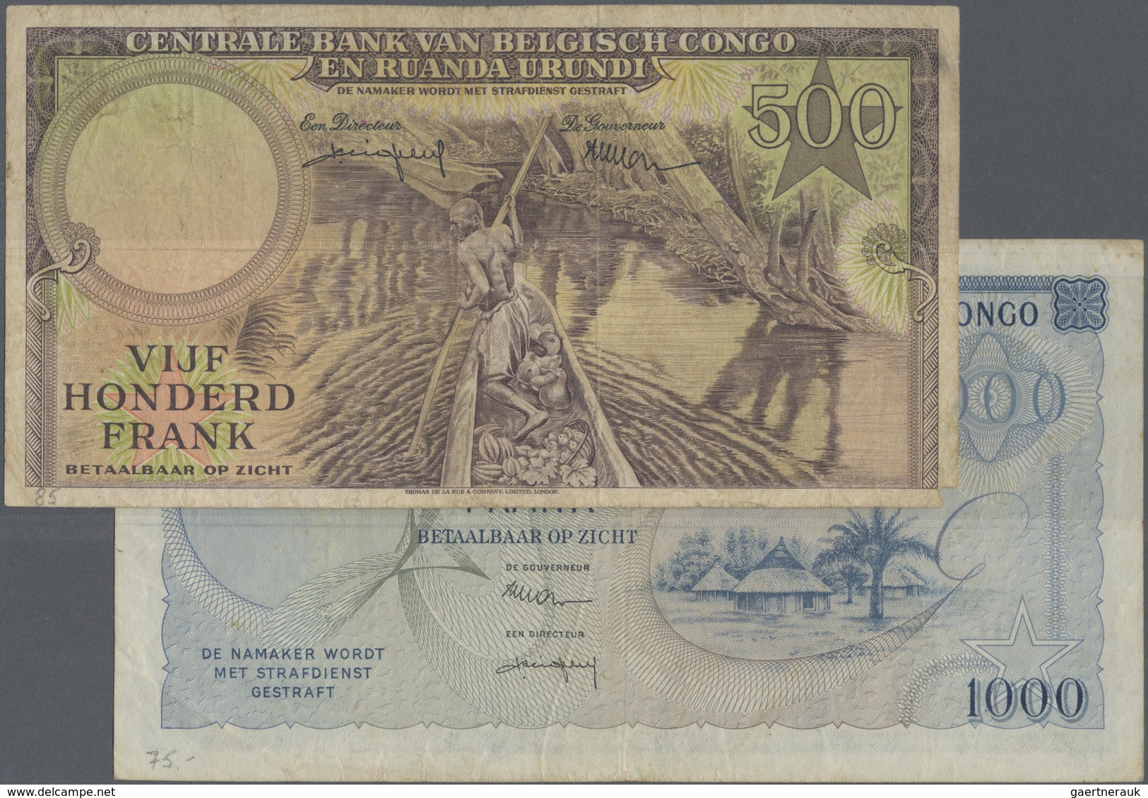 Belgian Congo / Belgisch Kongo: Set With 13 Banknotes 1940's To 1950's With 4 X 5 Francs 1943-1952, - Unclassified