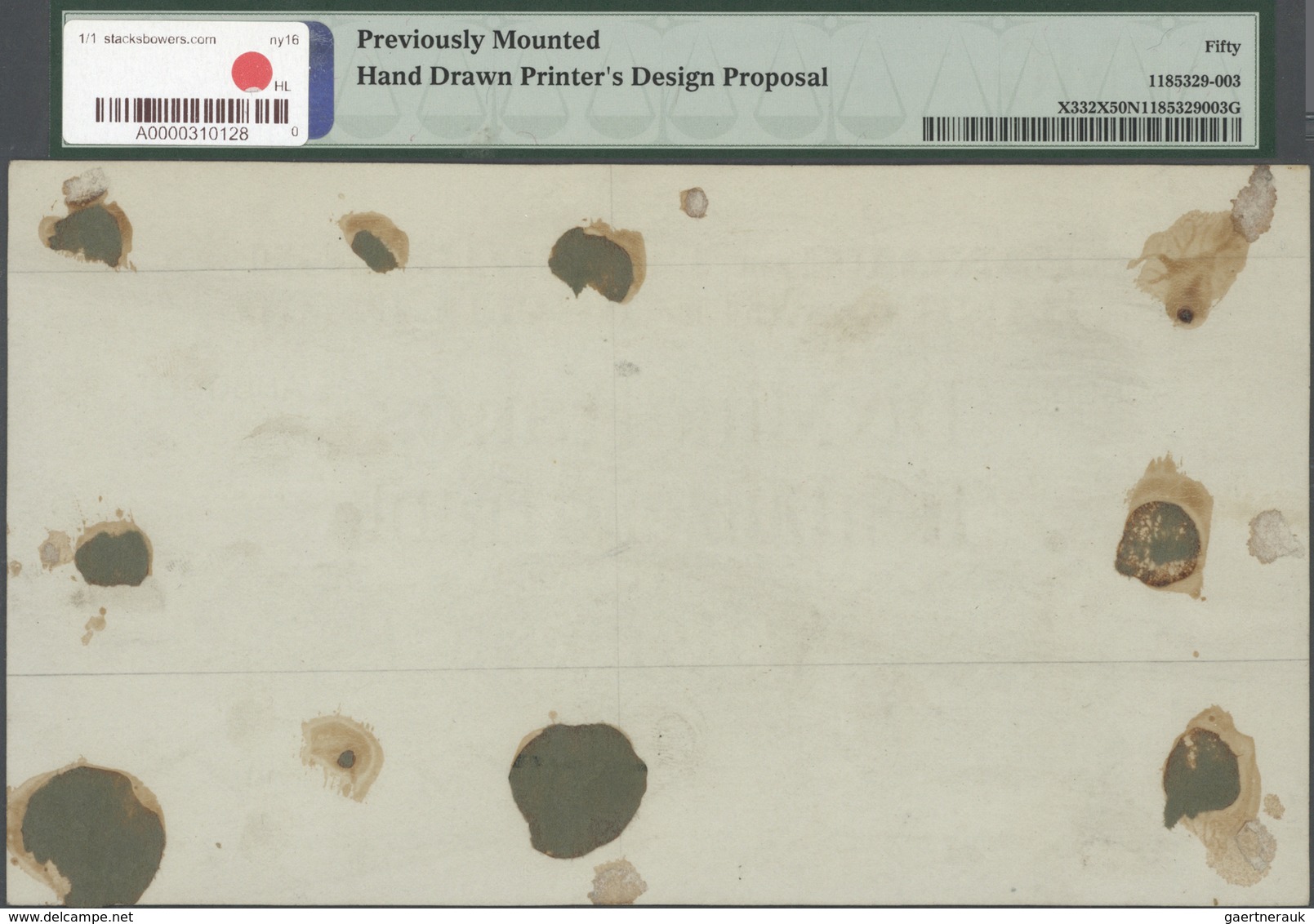 Belgian Congo / Belgisch Kongo: Highly Rare Printers Model Design Of P. 20, 10.000 Francs ND(1942), - Unclassified