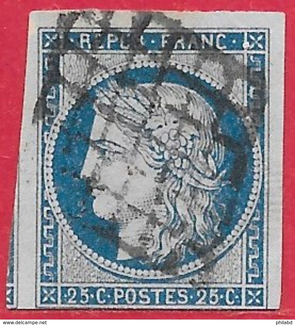 France N°4 Cérès 25c Bleu 1850 O - 1849-1850 Ceres