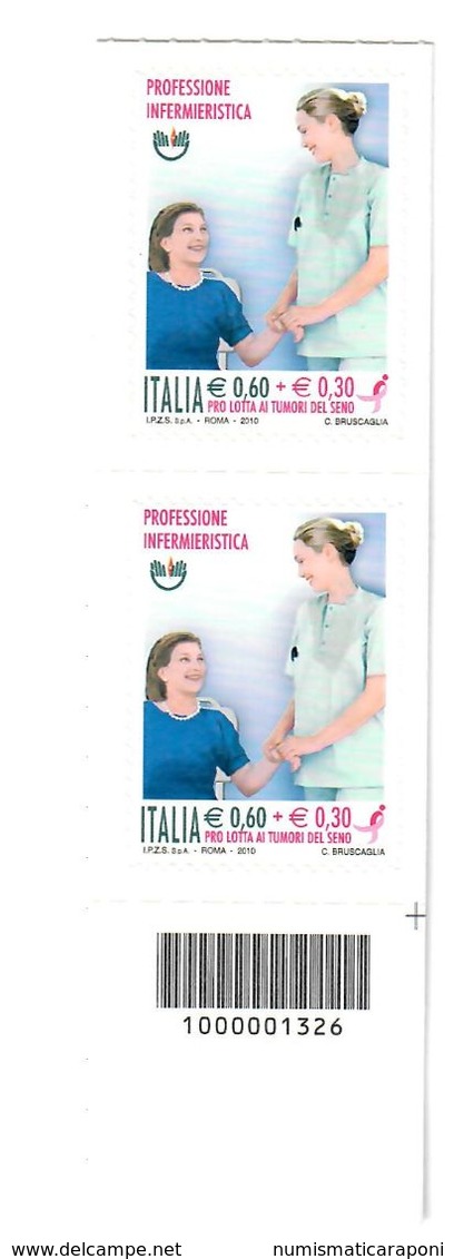 Professione Infiermieristica 0,60+0,30 € Coppia Con Codice A Barre Nuovi ** FRA.394 - 2001-10: Nieuw/plakker