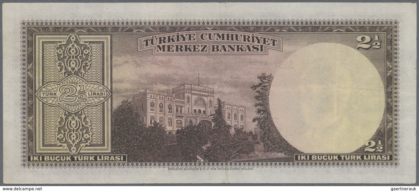 Turkey / Türkei: 2 1/2 Lirasi L. 1930 (1942-1947) "İnönü" - 3rd Issue, P.140, Exceptional Condition - Turkije