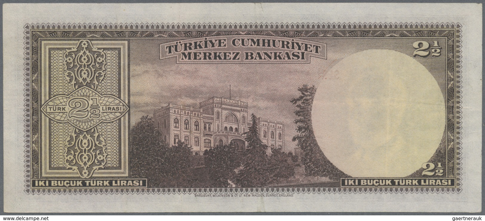 Turkey / Türkei: 2 1/2 Lirasi L. 1930 (1942-1947) "İnönü" - 3rd Issue, P.140, Exceptional Condition - Turquie