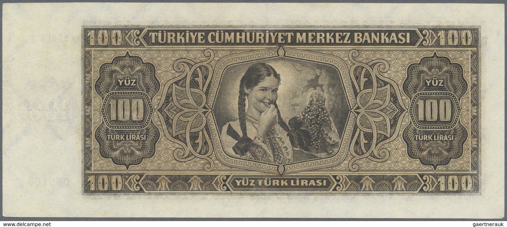 Turkey / Türkei: 100 Lirasi L. 1930 (1942-1947) "İnönü" - 3rd Issue, Highly Rare Banknote In Excepti - Turquie