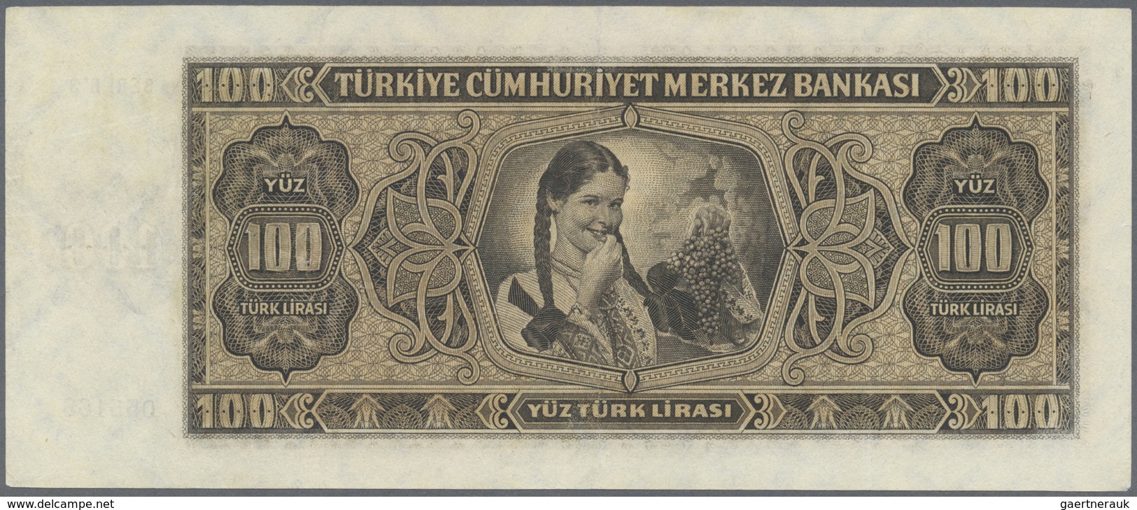 Turkey / Türkei: 100 Lirasi L. 1930 (1942-1947) "İnönü" - 3rd Issue, Highly Rare Banknote In Excepti - Turchia