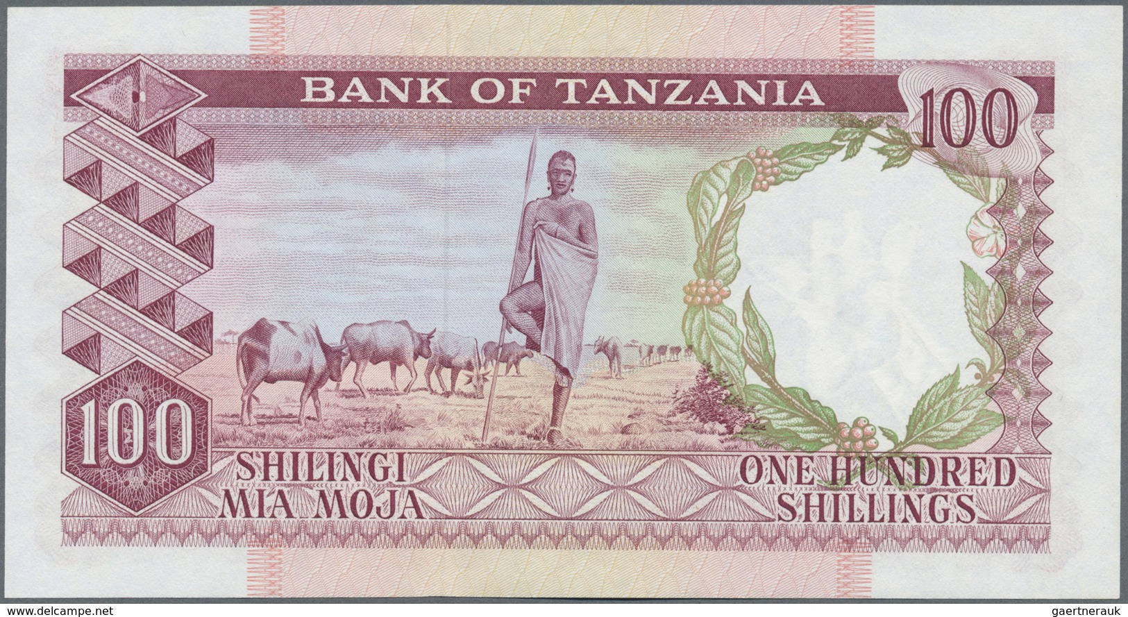 Tanzania / Tansania: 100 Shillings ND(1966), P.4 In Perfect UNC Condition - Tanzania