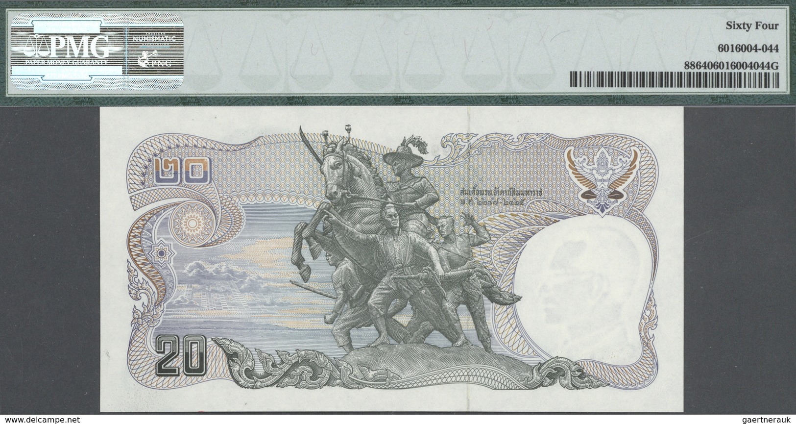 Thailand: set of 9 notes 20 Baht ND(1981) P. 88 with special serial numbers containing: 5G3333333, 7