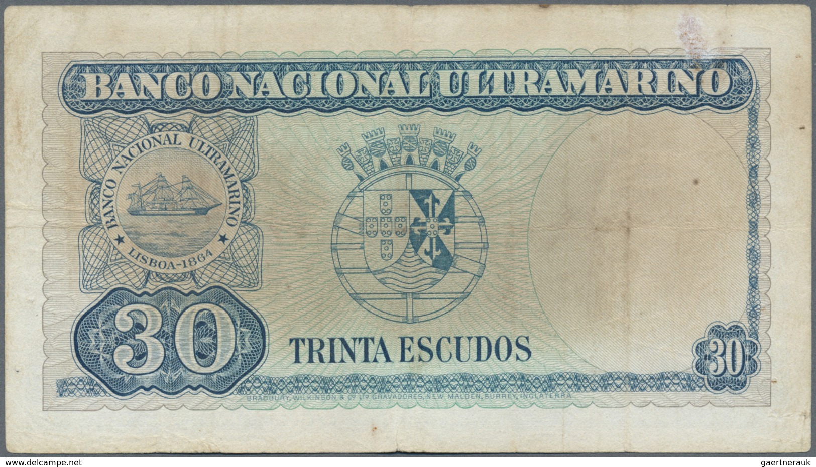 Timor: Rare Denomination 30 Escudos 1959 P. 22 In Used Condition With Folds And Stains But Without R - Timor